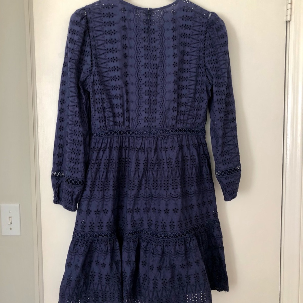 J.Crew Navy Cotton Eyelet Dress 4 H5957